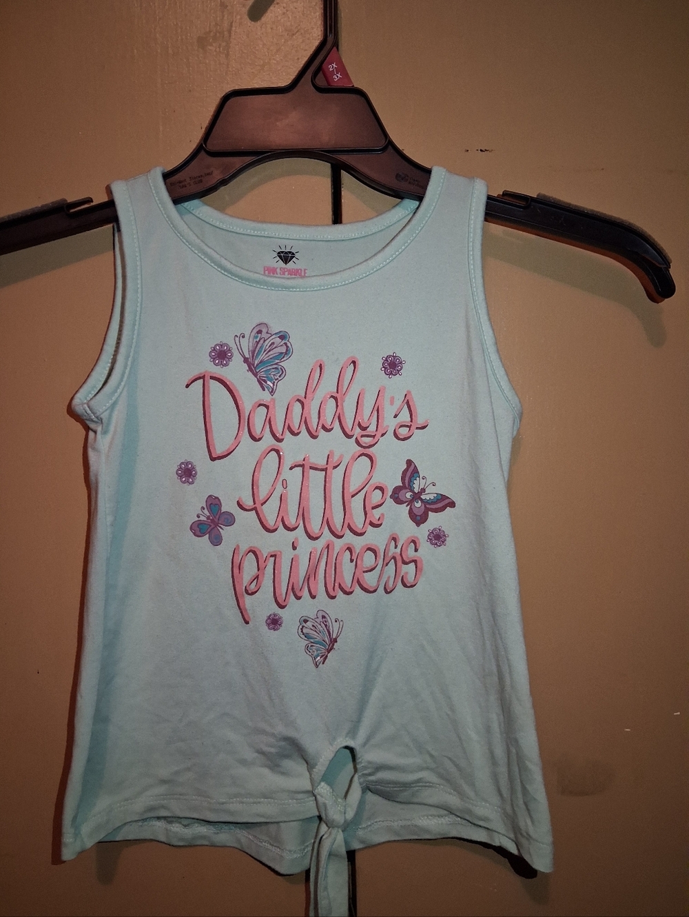 Pink Sparkle Graphic Children's Tank Size 6X